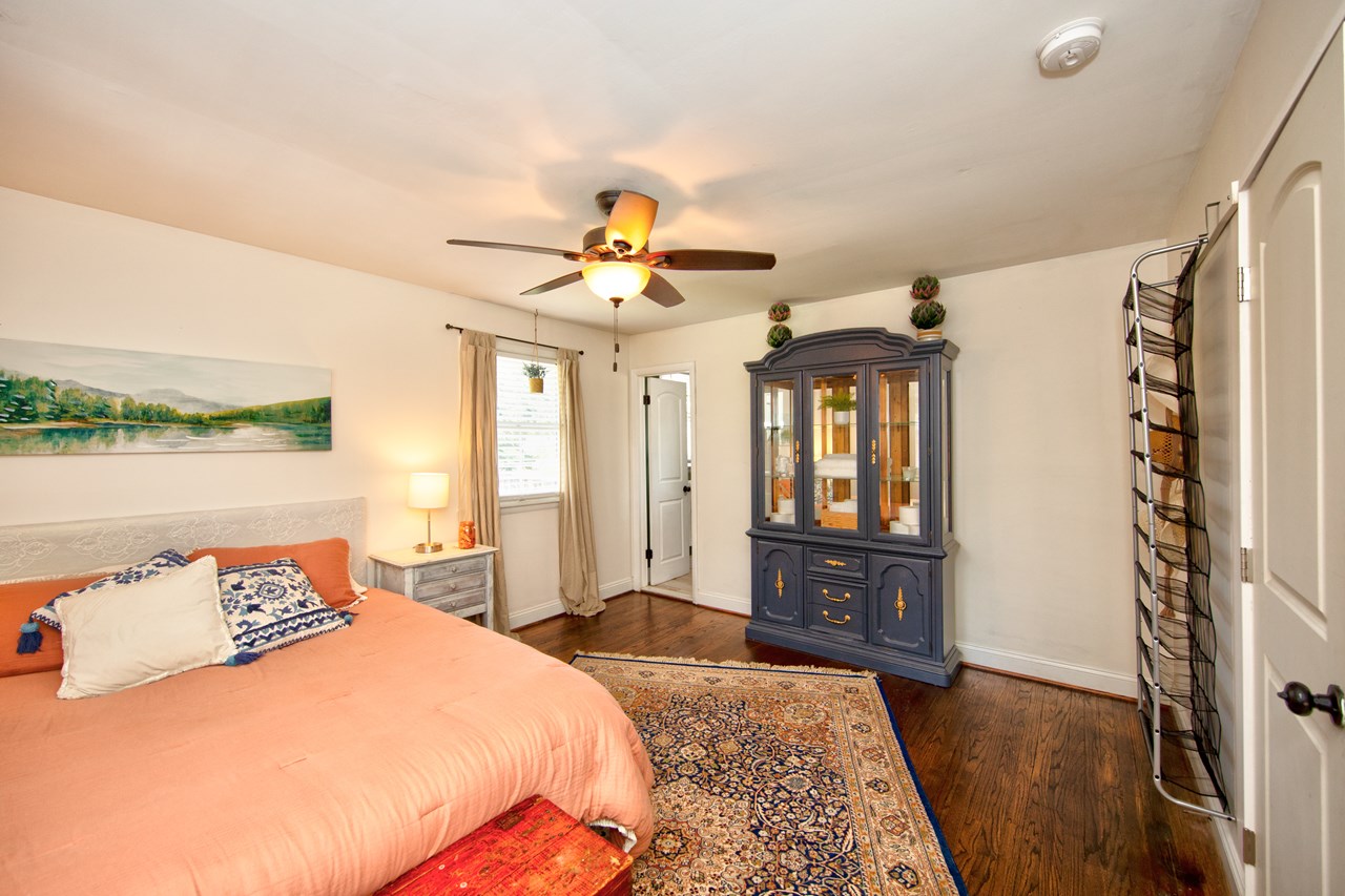 primary bedroom with full bath