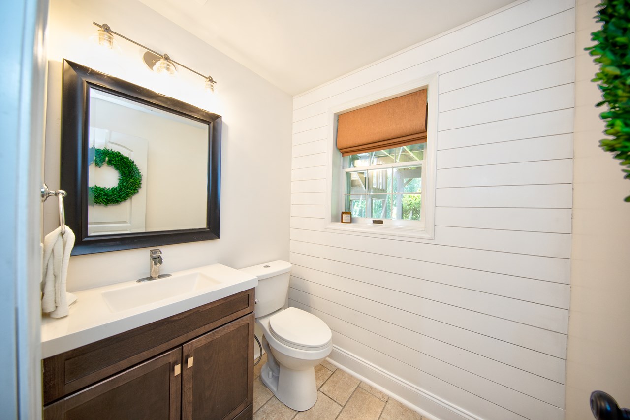 powder room in lower level