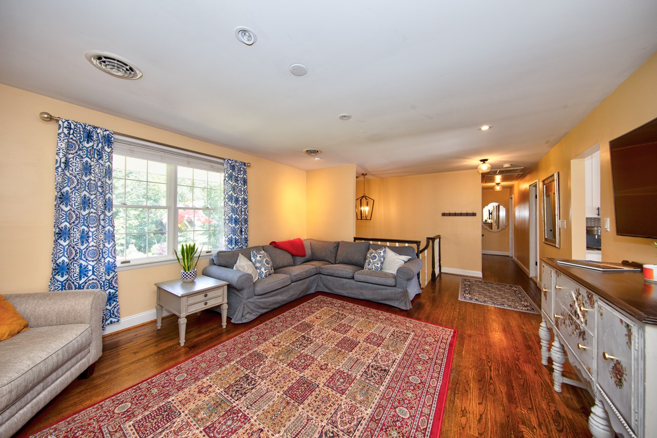 living room with hardwood floors