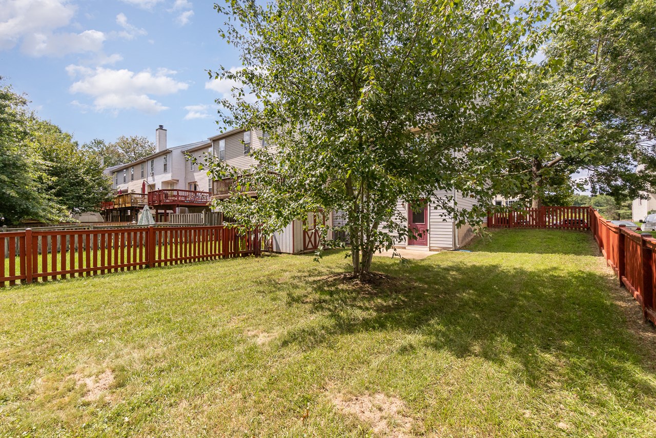 fenced, end of group yard