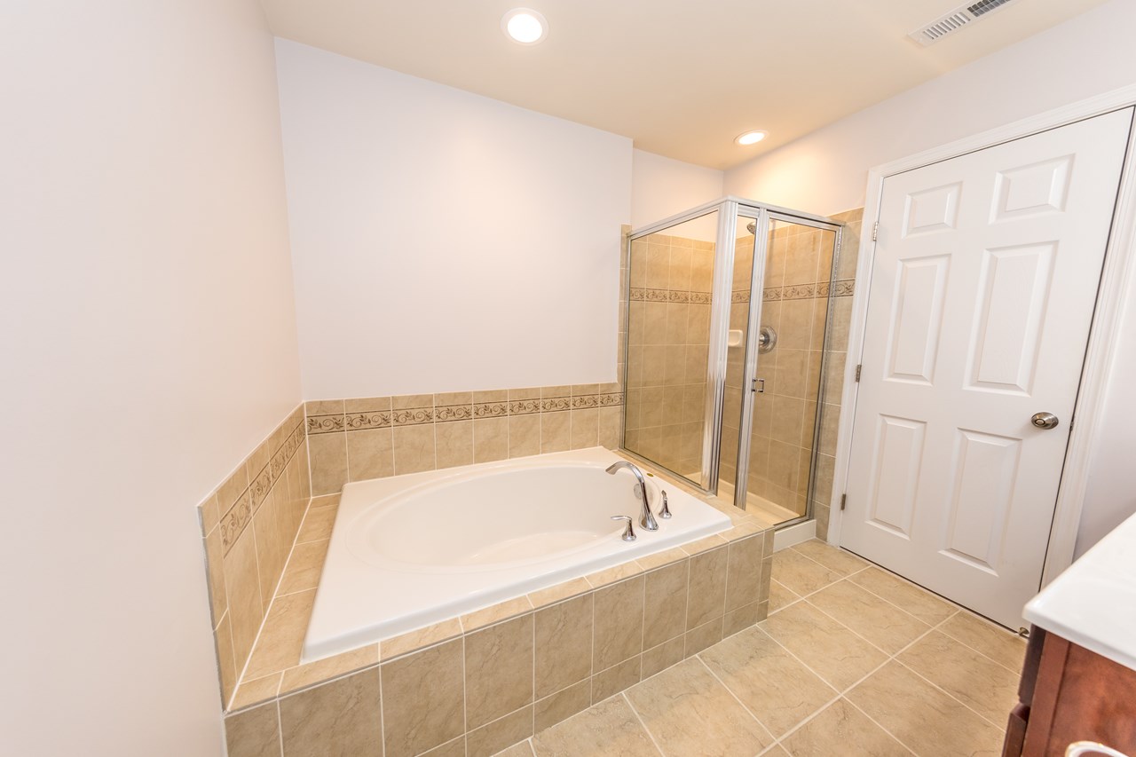 primary bathroom with soaking tub