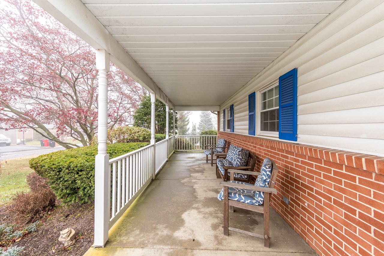 large covered front porch